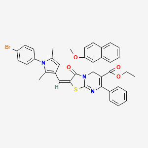 molecular formula C39H32BrN3O4S B11096424 ethyl (2E)-2-{[1-(4-bromophenyl)-2,5-dimethyl-1H-pyrrol-3-yl]methylidene}-5-(2-methoxynaphthalen-1-yl)-3-oxo-7-phenyl-2,3-dihydro-5H-[1,3]thiazolo[3,2-a]pyrimidine-6-carboxylate 