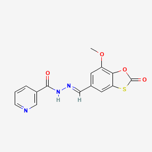 Nicotinic acid (7-methoxy-2-oxo-benzo[1,3]oxathiol-5-ylmethylene)-hydrazide