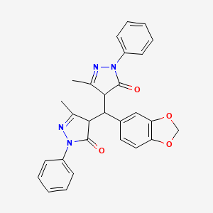 4,4'-(1,3-benzodioxol-5-ylmethanediyl)bis(5-methyl-2-phenyl-2,4-dihydro-3H-pyrazol-3-one)