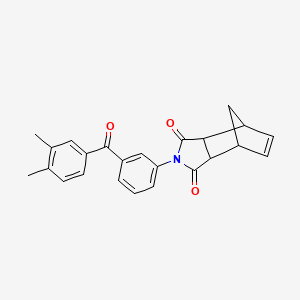 molecular formula C24H21NO3 B11096497 2-{3-[(3,4-dimethylphenyl)carbonyl]phenyl}-3a,4,7,7a-tetrahydro-1H-4,7-methanoisoindole-1,3(2H)-dione 