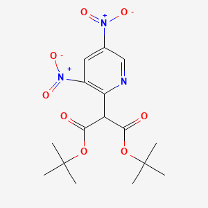 molecular formula C16H21N3O8 B11096524 Malonic acid di-tert-butyl ester, 2-(3,5-dinitropyridin-2-yl)- 