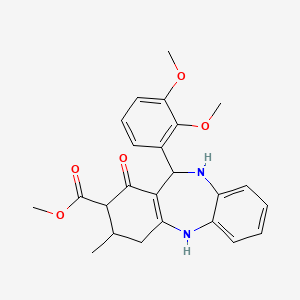 methyl 11-(2,3-dimethoxyphenyl)-3-methyl-1-oxo-2,3,4,5,10,11-hexahydro-1H-dibenzo[b,e][1,4]diazepine-2-carboxylate