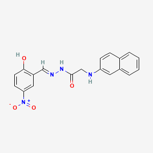 molecular formula C19H16N4O4 B11096542 N'-[(E)-(2-Hydroxy-5-nitrophenyl)methylidene]-2-[(naphthalen-2-YL)amino]acetohydrazide 