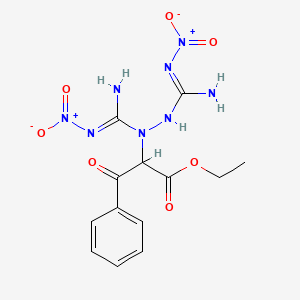 molecular formula C13H16N8O7 B11096543 ethyl 2-[1,2-bis(N'-nitrocarbamimidoyl)hydrazinyl]-3-oxo-3-phenylpropanoate 