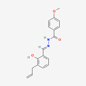 molecular formula C18H18N2O3 B11096571 N'-[(E)-[2-Hydroxy-3-(prop-2-EN-1-YL)phenyl]methylidene]-4-methoxybenzohydrazide 