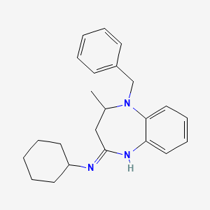 molecular formula C23H29N3 B11096592 1-benzyl-N-cyclohexyl-2-methyl-2,3-dihydro-1H-1,5-benzodiazepin-4-amine 