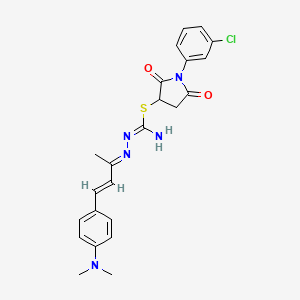 1-(3-chlorophenyl)-2,5-dioxopyrrolidin-3-yl (2E)-2-{(3E)-4-[4-(dimethylamino)phenyl]but-3-en-2-ylidene}hydrazinecarbimidothioate