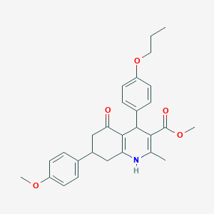 Methyl 7-(4-methoxyphenyl)-2-methyl-5-oxo-4-(4-propoxyphenyl)-1,4,5,6,7,8-hexahydroquinoline-3-carboxylate