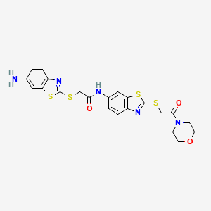 molecular formula C22H21N5O3S4 B11096649 2-[(6-amino-1,3-benzothiazol-2-yl)sulfanyl]-N-(2-{[2-(morpholin-4-yl)-2-oxoethyl]sulfanyl}-1,3-benzothiazol-6-yl)acetamide CAS No. 312517-95-6