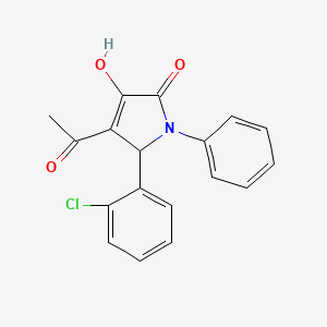 molecular formula C18H14ClNO3 B11096666 4-acetyl-5-(2-chlorophenyl)-3-hydroxy-1-phenyl-1,5-dihydro-2H-pyrrol-2-one 