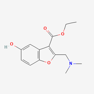 molecular formula C14H17NO4 B11096672 Ethyl 2-[(dimethylamino)methyl]-5-hydroxy-1-benzofuran-3-carboxylate 