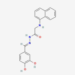 molecular formula C19H17N3O3 B11096682 N'-[(E)-(3,4-Dihydroxyphenyl)methylidene]-2-[(naphthalen-1-YL)amino]acetohydrazide 