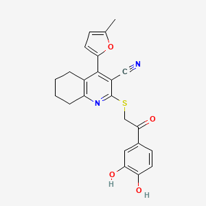 2-{[2-(3,4-Dihydroxyphenyl)-2-oxoethyl]sulfanyl}-4-(5-methylfuran-2-yl)-5,6,7,8-tetrahydroquinoline-3-carbonitrile