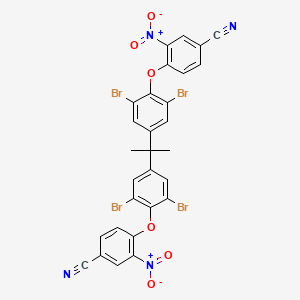 molecular formula C29H16Br4N4O6 B11096764 4,4'-{Propane-2,2-diylbis[(2,6-dibromobenzene-4,1-diyl)oxy]}bis(3-nitrobenzonitrile) 