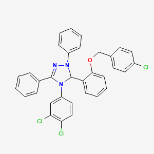 5-{2-[(4-chlorobenzyl)oxy]phenyl}-4-(3,4-dichlorophenyl)-1,3-diphenyl-4,5-dihydro-1H-1,2,4-triazole