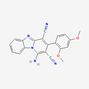 1-Amino-3-(2,4-dimethoxyphenyl)pyrido[1,2-a]benzimidazole-2,4-dicarbonitrile