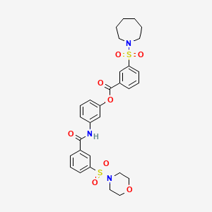 molecular formula C30H33N3O8S2 B11096876 3-({[3-(Morpholin-4-ylsulfonyl)phenyl]carbonyl}amino)phenyl 3-(azepan-1-ylsulfonyl)benzoate 