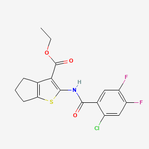 molecular formula C17H14ClF2NO3S B11096884 ethyl 2-{[(2-chloro-4,5-difluorophenyl)carbonyl]amino}-5,6-dihydro-4H-cyclopenta[b]thiophene-3-carboxylate 