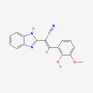 molecular formula C17H13N3O2 B11096885 (2E)-2-(1H-benzimidazol-2-yl)-3-(2-hydroxy-3-methoxyphenyl)prop-2-enenitrile 