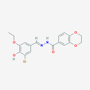 N'-[(E)-(3-bromo-5-ethoxy-4-hydroxyphenyl)methylidene]-2,3-dihydro-1,4-benzodioxine-6-carbohydrazide