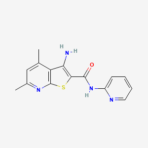 molecular formula C15H14N4OS B11096902 3-amino-4,6-dimethyl-N-(pyridin-2-yl)thieno[2,3-b]pyridine-2-carboxamide 