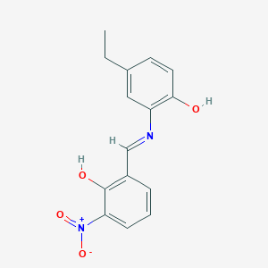 4-ethyl-2-{[(E)-(2-hydroxy-3-nitrophenyl)methylidene]amino}phenol