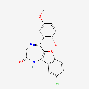 molecular formula C19H15ClN2O4 B11096911 9-chloro-5-(2,5-dimethoxyphenyl)-1,3-dihydro-2H-[1]benzofuro[3,2-e][1,4]diazepin-2-one 