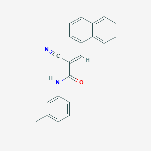 molecular formula C22H18N2O B11096925 (2E)-2-cyano-N-(3,4-dimethylphenyl)-3-(naphthalen-1-yl)prop-2-enamide 