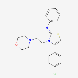 molecular formula C21H22ClN3OS B11096938 N-[(2E)-4-(4-chlorophenyl)-3-[2-(morpholin-4-yl)ethyl]-1,3-thiazol-2(3H)-ylidene]aniline 