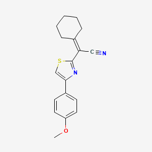 molecular formula C18H18N2OS B11096954 Cyclohexylidene-[4-(4-methoxy-phenyl)-thiazol-2-yl]-acetonitrile 