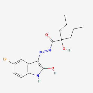 molecular formula C16H20BrN3O3 B11096960 Pentan-1-one, 1-(5-bromo-2-hydroxy-3-indolylazo)-2-hydroxy-3-propyl- 