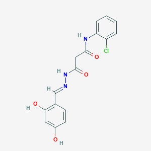 molecular formula C16H14ClN3O4 B11096977 N-(2-chlorophenyl)-3-[(2E)-2-(2,4-dihydroxybenzylidene)hydrazinyl]-3-oxopropanamide 