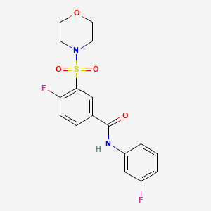 molecular formula C17H16F2N2O4S B11096991 4-fluoro-N-(3-fluorophenyl)-3-(morpholin-4-ylsulfonyl)benzamide 