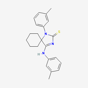 molecular formula C22H25N3S B11097088 (4Z)-1-(3-methylphenyl)-4-[(3-methylphenyl)imino]-1,3-diazaspiro[4.5]decane-2-thione 