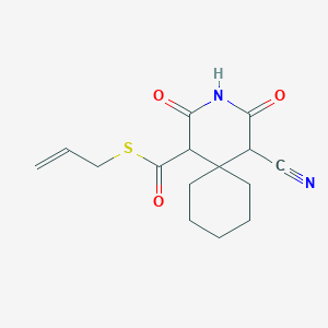 molecular formula C15H18N2O3S B11097110 Allyl 5-cyano-2,4-dioxo-3-azaspiro[5.5]undecane-1-carbothioate 