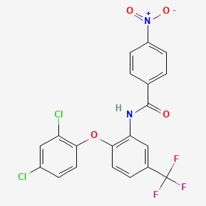 molecular formula C20H11Cl2F3N2O4 B11097130 N-[2-(2,4-dichlorophenoxy)-5-(trifluoromethyl)phenyl]-4-nitrobenzamide 