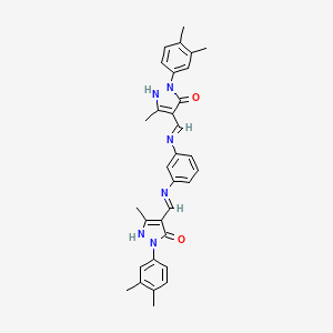 4,4'-[benzene-1,3-diylbis(iminomethylylidene)]bis[2-(3,4-dimethylphenyl)-5-methyl-2,4-dihydro-3H-pyrazol-3-one]