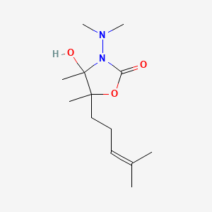 molecular formula C13H24N2O3 B11097189 3-(Dimethylamino)-4-hydroxy-4,5-dimethyl-5-(4-methylpent-3-en-1-yl)-1,3-oxazolidin-2-one 