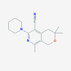 3,3,8-trimethyl-6-piperidino-3,4-dihydro-1H-pyrano[3,4-c]pyridin-5-yl cyanide