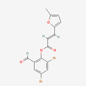 2,4-dibromo-6-formylphenyl (2E)-3-(5-methylfuran-2-yl)prop-2-enoate