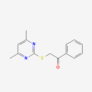 molecular formula C14H14N2OS B11097228 2-[(4,6-Dimethylpyrimidin-2-yl)sulfanyl]-1-phenylethanone 