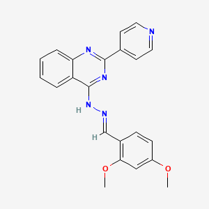 molecular formula C22H19N5O2 B11097230 4-[(2E)-2-(2,4-dimethoxybenzylidene)hydrazinyl]-2-(pyridin-4-yl)quinazoline 