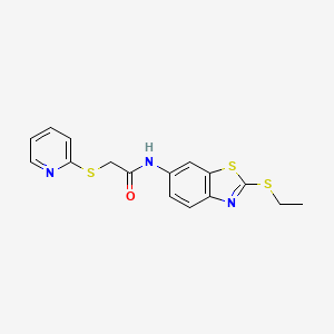 N-[2-(ethylsulfanyl)-1,3-benzothiazol-6-yl]-2-(pyridin-2-ylsulfanyl)acetamide