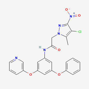 2-(4-chloro-5-methyl-3-nitro-1H-pyrazol-1-yl)-N-[3-phenoxy-5-(pyridin-3-yloxy)phenyl]acetamide