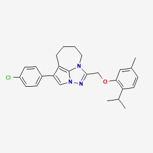 molecular formula C26H28ClN3O B11097275 [4-(4-Chlorophenyl)-5,6,7,8-tetrahydro-2,2A,8A-triazacyclopenta[CD]azulen-1-YL]methyl (2-isopropyl-5-methylphenyl) ether 