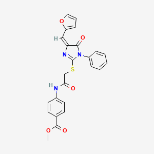 methyl 4-[({[(4E)-4-(furan-2-ylmethylidene)-5-oxo-1-phenyl-4,5-dihydro-1H-imidazol-2-yl]sulfanyl}acetyl)amino]benzoate