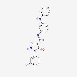 (4Z)-2-(3,4-dimethylphenyl)-5-methyl-4-({[3-(phenylamino)phenyl]amino}methylidene)-2,4-dihydro-3H-pyrazol-3-one