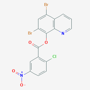 molecular formula C16H7Br2ClN2O4 B11097322 5,7-Dibromo-8-quinolyl 2-chloro-5-nitrobenzoate 