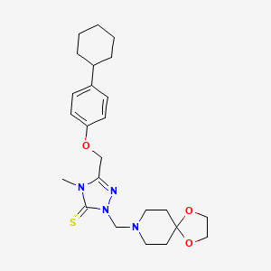 5-[(4-cyclohexylphenoxy)methyl]-2-(1,4-dioxa-8-azaspiro[4.5]dec-8-ylmethyl)-4-methyl-2,4-dihydro-3H-1,2,4-triazole-3-thione