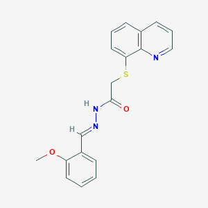 N'-[(E)-(2-methoxyphenyl)methylidene]-2-(quinolin-8-ylsulfanyl)acetohydrazide